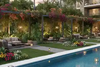 Poolside Garden at Shapoorji Northern Lights